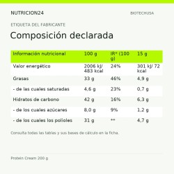 Protein Cream 200 g - Composición declarada | Nutricion24