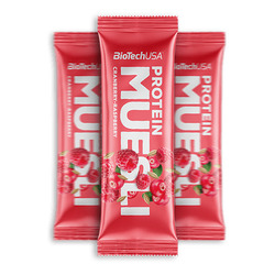Protein Muesli 30 g - arándanos y frambuesa - imagen oficial BioTechUSA