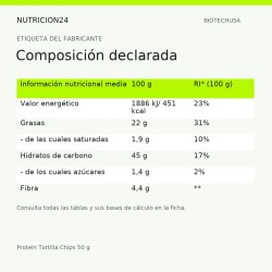 Protein Tortilla Chips 50 g - Composición declarada | Nutricion24