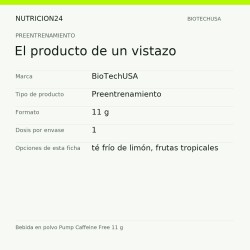 Bebida en polvo Pump Caffeine Free 11 g - El producto de un vistazo | Nutricion24
