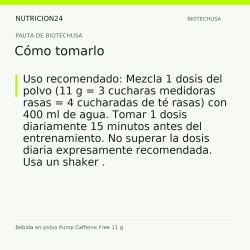 Bebida en polvo Pump Caffeine Free 11 g - Cómo tomarlo | Nutricion24
