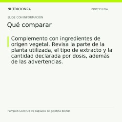 Pumpkin Seed Oil 60 cápsulas de gelatina blanda - Qué comparar | Nutricion24