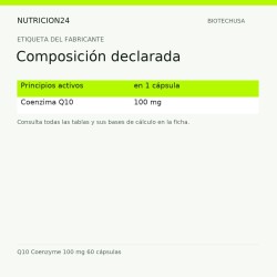 Q10 Coenzyme 100 mg 60 cápsulas - Composición declarada | Nutricion24