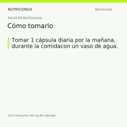 Q10 Coenzyme 100 mg 60 cápsulas - Cómo tomarlo | Nutricion24