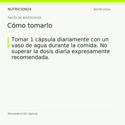 Resveratrol 60 cápsula - Cómo tomarlo | Nutricion24