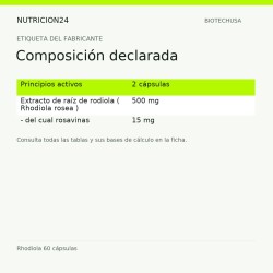 Rhodiola 60 cápsulas - Composición declarada | Nutricion24