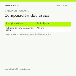 Saw Palmetto 60 megacápsulas - Composición declarada | Nutricion24