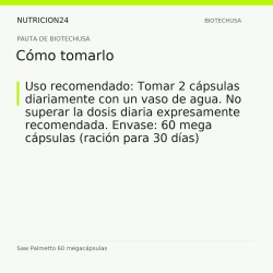 Saw Palmetto 60 megacápsulas - Cómo tomarlo | Nutricion24