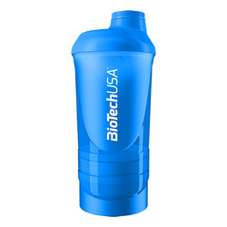 BioTechUSA Wave+ Shaker 600 ml (+200 ml+150 ml) - azul - imagen oficial BioTechUSA