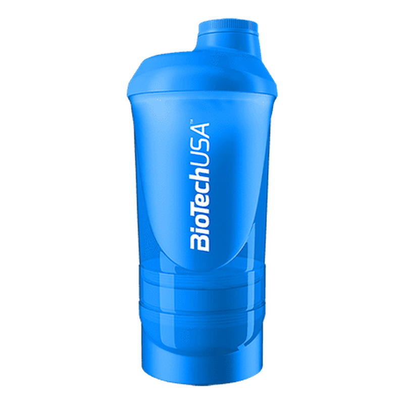 BioTechUSA Wave+ Shaker 600 ml (+200 ml+150 ml) - azul - imagen oficial BioTechUSA