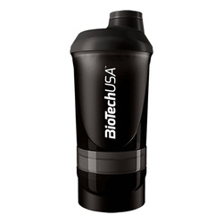 BioTechUSA Wave+ Shaker 600 ml (+200 ml+150 ml) - gris ahumado - imagen oficial BioTechUSA