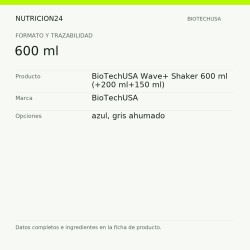 BioTechUSA Wave+ Shaker 600 ml (+200 ml+150 ml) - 600 ml | Nutricion24