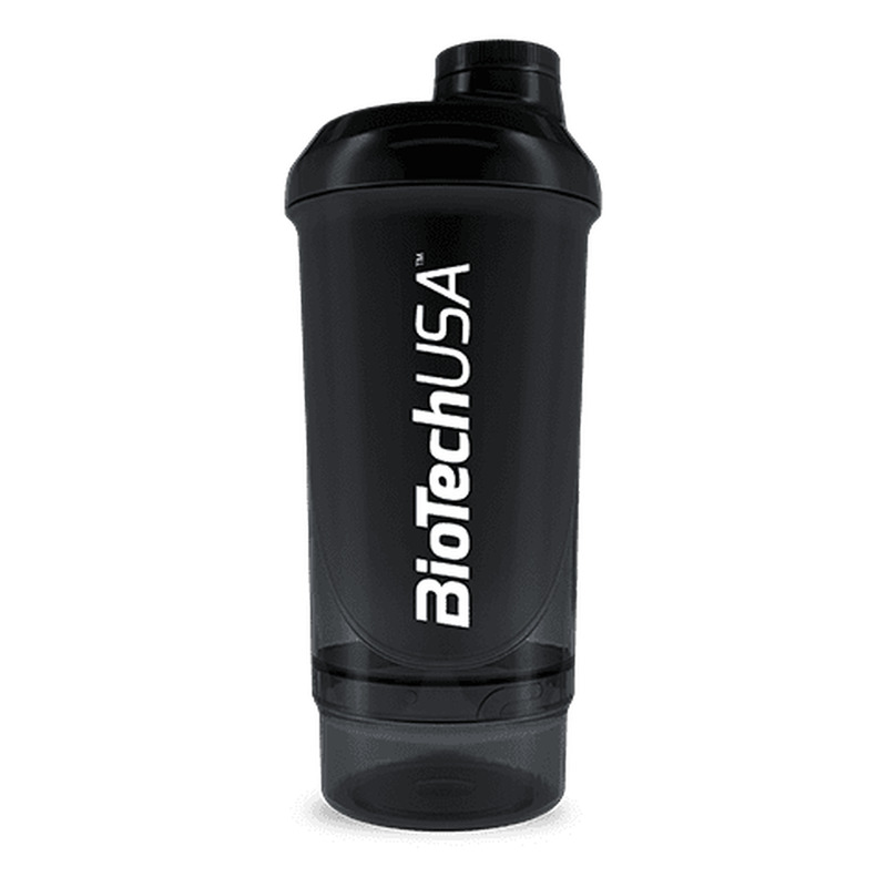 BioTechUSA Wave+ Compact shaker 500+150 ml - negro humado - imagen oficial BioTechUSA