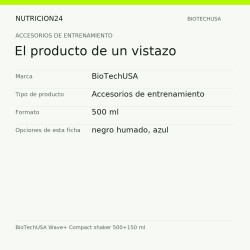 BioTechUSA Wave+ Compact shaker 500+150 ml - El producto de un vistazo | Nutricion24