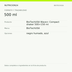 BioTechUSA Wave+ Compact shaker 500+150 ml - 500 ml | Nutricion24