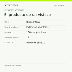 Spirulina 100 tabletas - El producto de un vistazo | Nutricion24