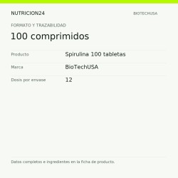 Spirulina 100 tabletas - 100 comprimidos | Nutricion24