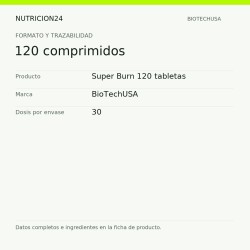 Super Burn 120 tabletas - 120 comprimidos | Nutricion24