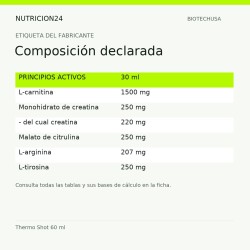 Thermo Shot 60 ml - Composición declarada | Nutricion24