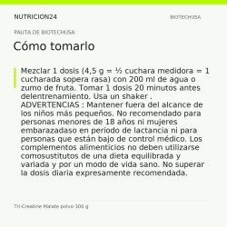 Tri-Creatine Malate polvo 300 g - Cómo tomarlo | Nutricion24