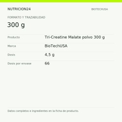 Tri-Creatine Malate polvo 300 g - 300 g | Nutricion24