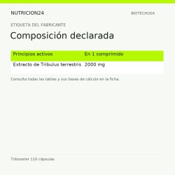 Tribooster 120 cápsulas - Composición declarada | Nutricion24