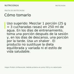 Vegan Protein Unflavoured, bebida proteica en polvo 500 g no saborizada - Cómo tomarlo | Nutricion24