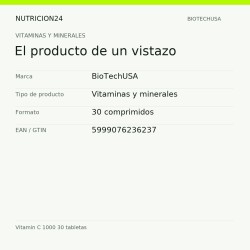 Vitamin C 1000 30 tabletas - El producto de un vistazo | Nutricion24