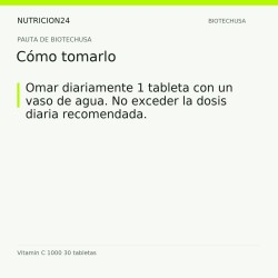 Vitamin C 1000 30 tabletas - Cómo tomarlo | Nutricion24