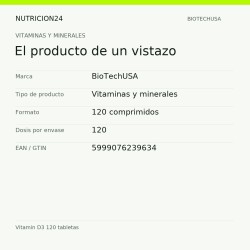 Vitamin D3 120 tabletas - El producto de un vistazo | Nutricion24
