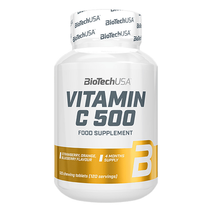 Vitamin C 500 120 Tableta masticable - imagen oficial BioTechUSA