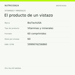 Zinc Duo 60 tabletas - El producto de un vistazo | Nutricion24