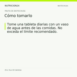 Zinc Duo 60 tabletas - Cómo tomarlo | Nutricion24