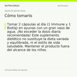Immune+Biotiq 36 cápsulas - Cómo tomarlo | Nutricion24